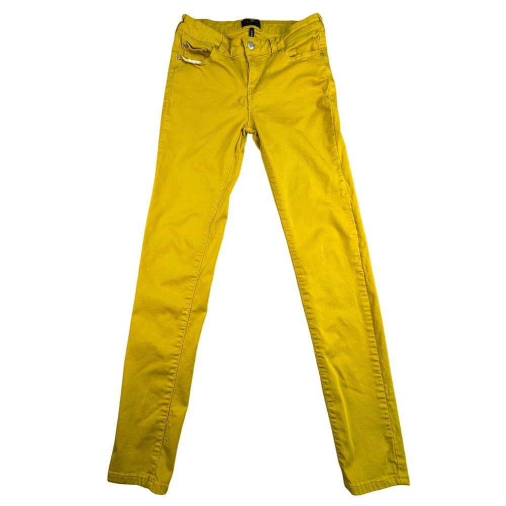 Celebrity Pink Jeans Women's Size 5/27 Skinny Yellow Low Rise Stretch Boho Color